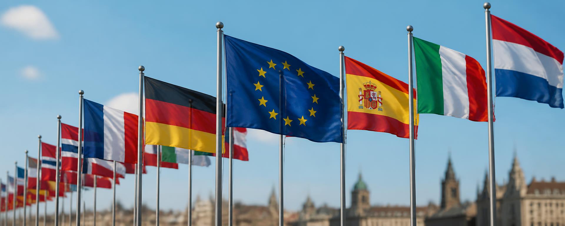 Flags of European Union member states outside an EU institution
